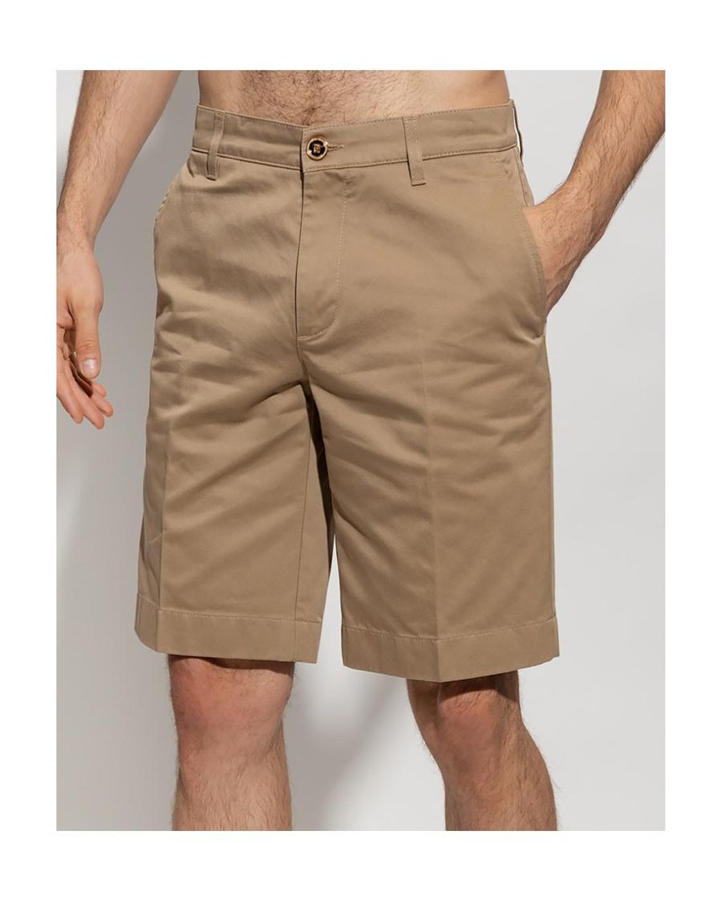 Versace Natural Knee-Length Bermuda Shorts for men