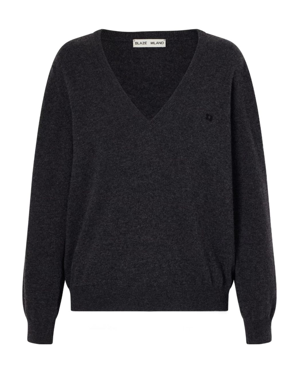 Blazé Milano Blue Highland Embroidered Wool And Cashmere Blend Sweater