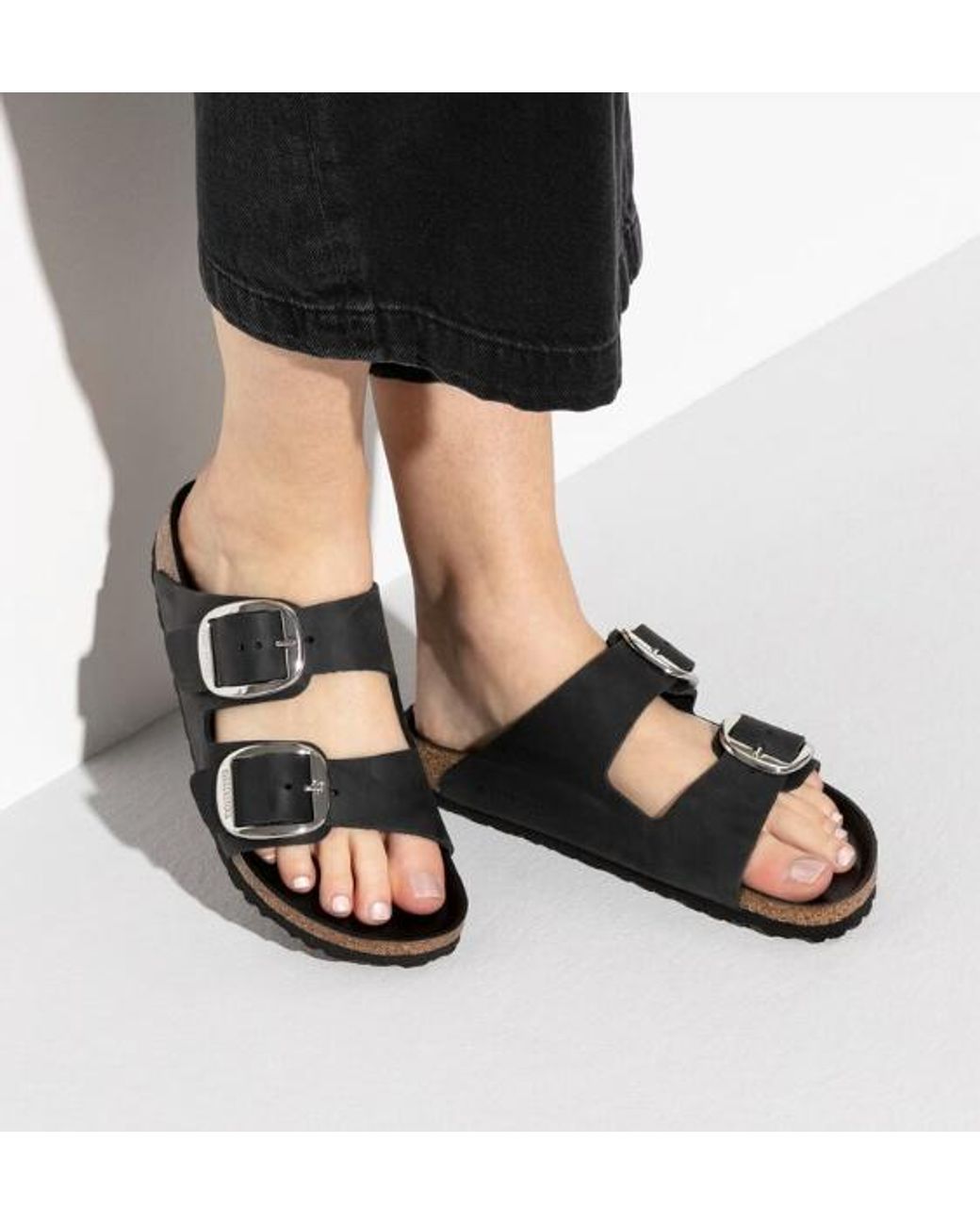 Birkenstock Black Arizona Big Buckle Slides