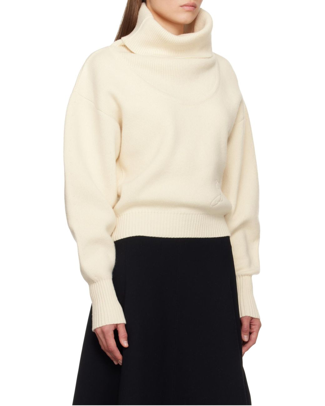Jacquemus White The Pallone Turtleneck Knitted Sweater
