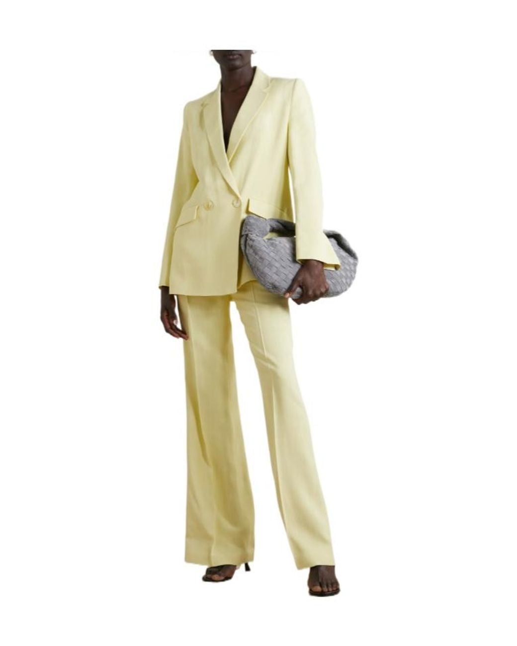 Galvan Yellow Wool Wide-Leg Pants