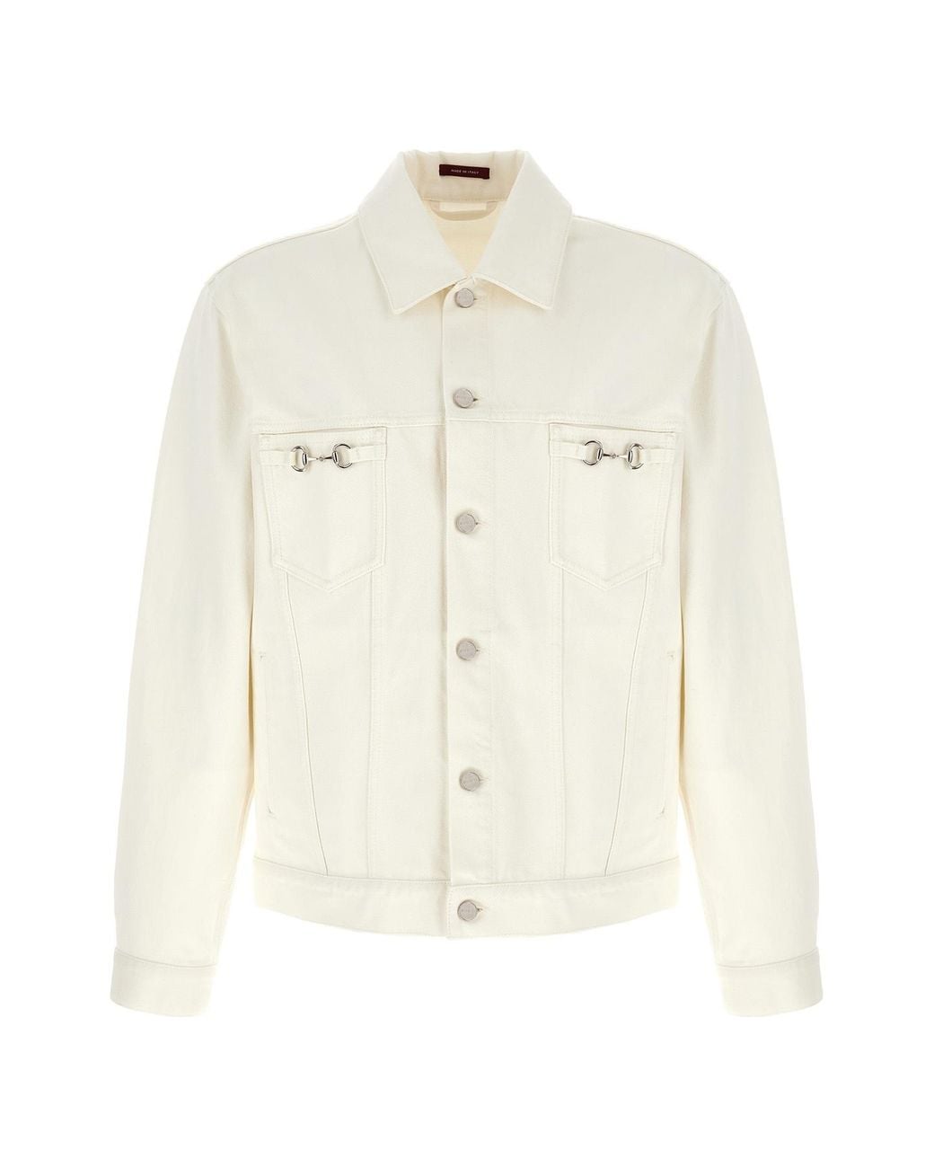 Gucci Natural Horsebit Detailed Collared Jacket for men