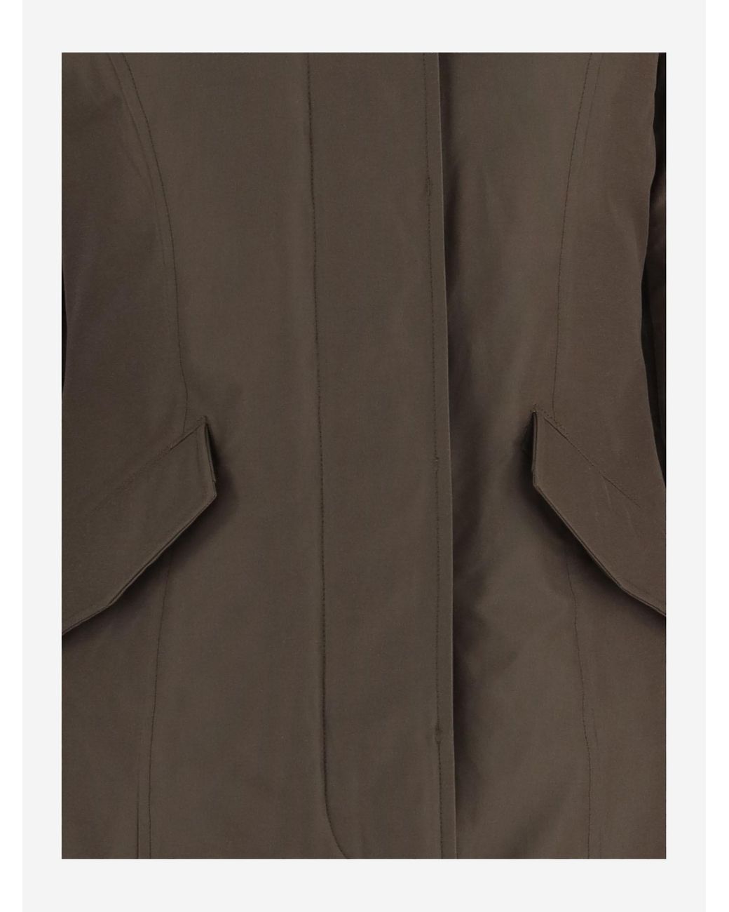 Woolrich Brown Hooded Zip-Front Coat