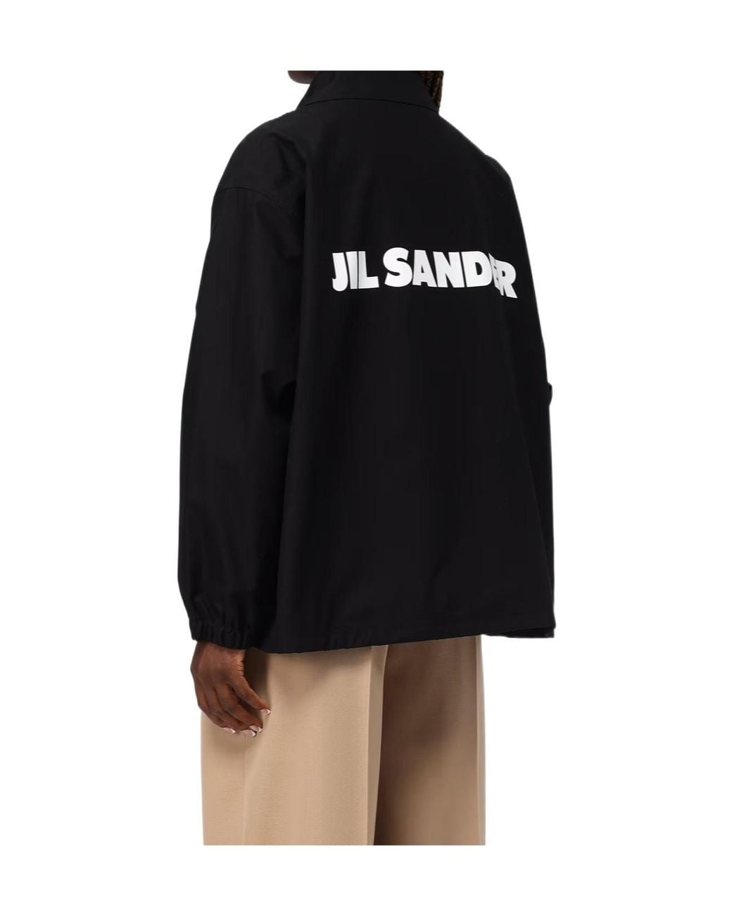 Jil Sander Blue Logo-Printed Textured Jacket