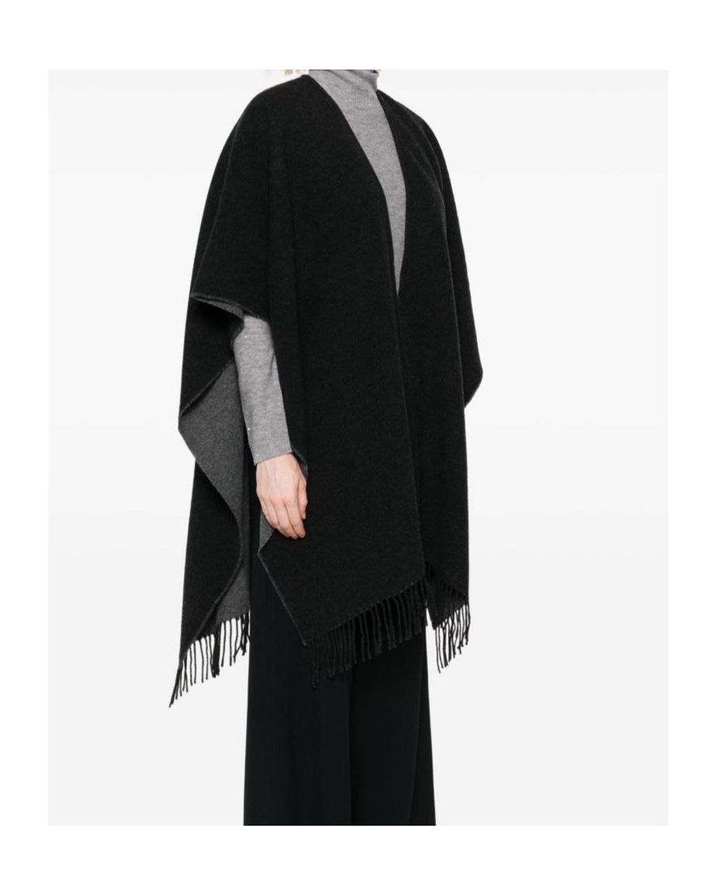 Fabiana Filippi Black V-Neck Cape