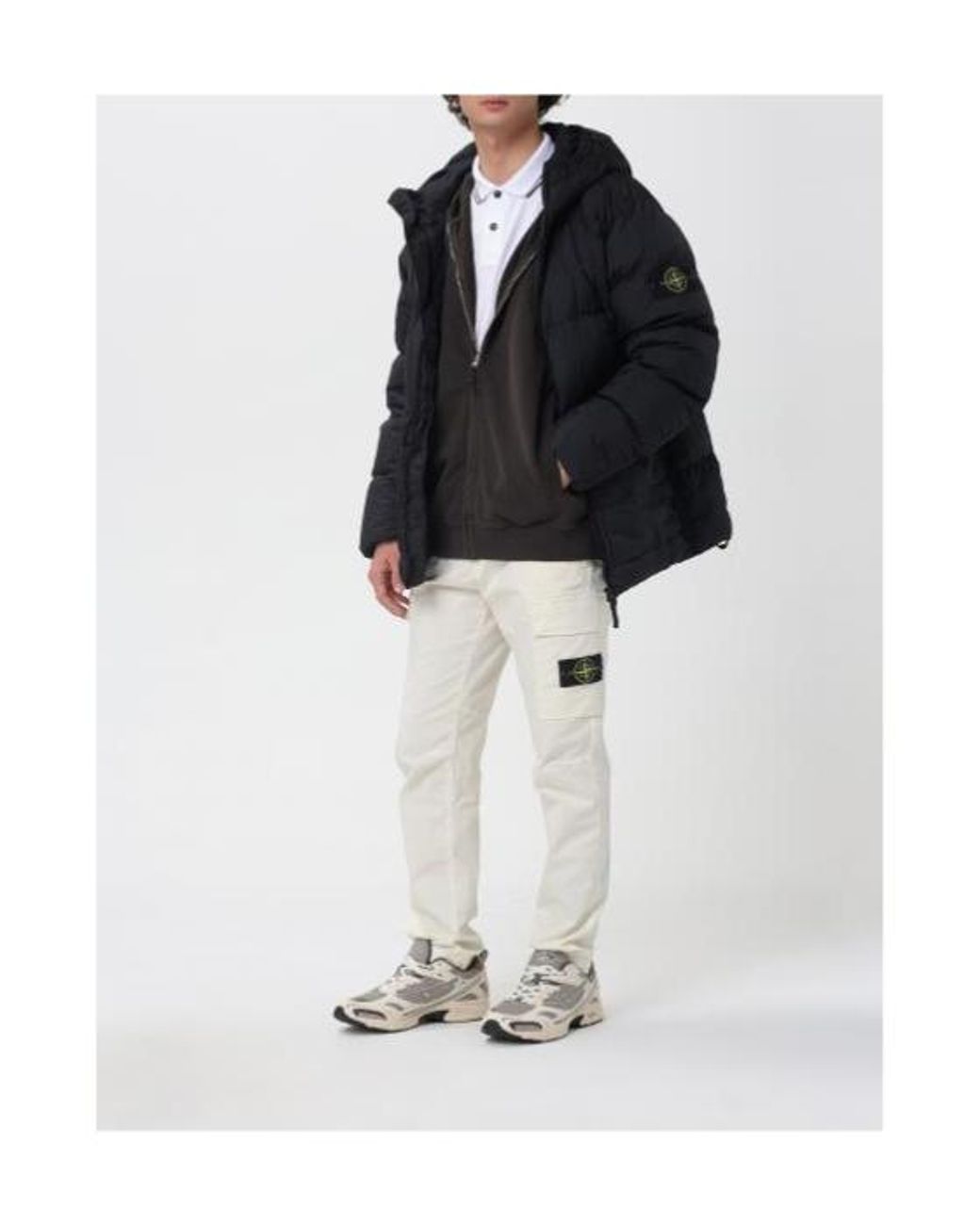 Stone Island Blue S0a23 Down Hooded Coat for men