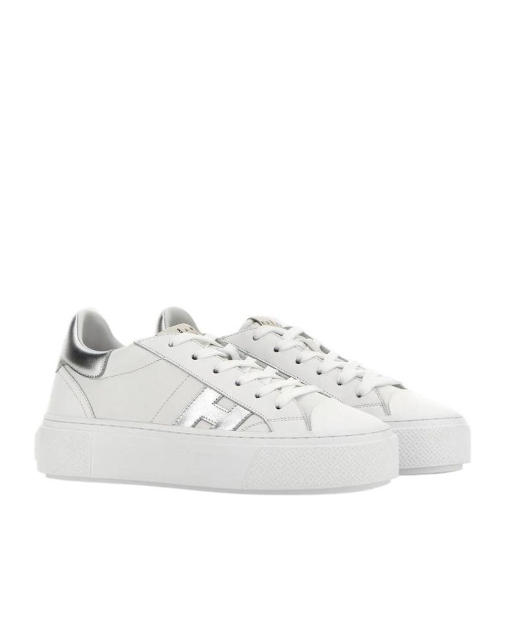 Hogan White H705 Leather Sneakers