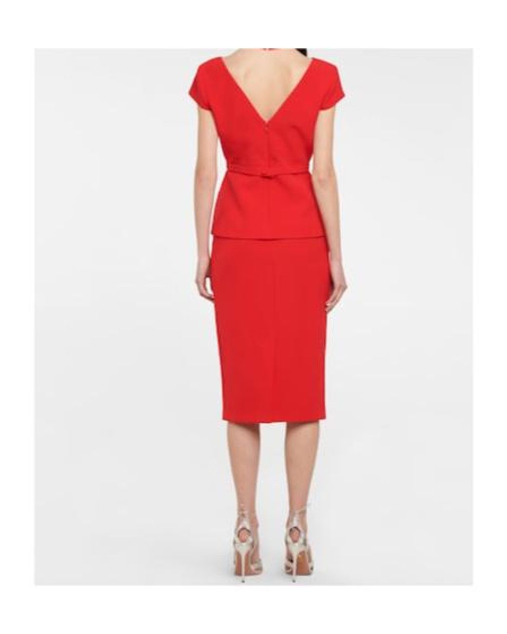 Safiyaa Red Ramona Crêpe Halterneck Cutout Top
