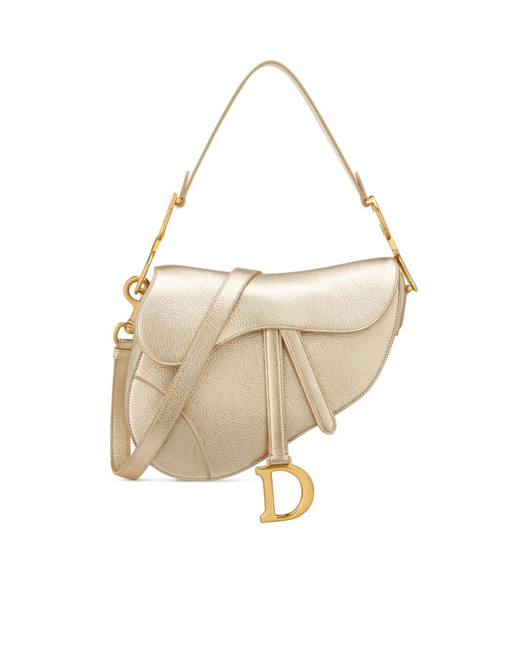 Dior White Saddle Bag With Strap