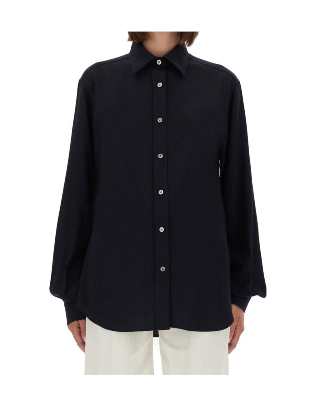Moschino Blue Relaxed Fit Buttoned Shirt