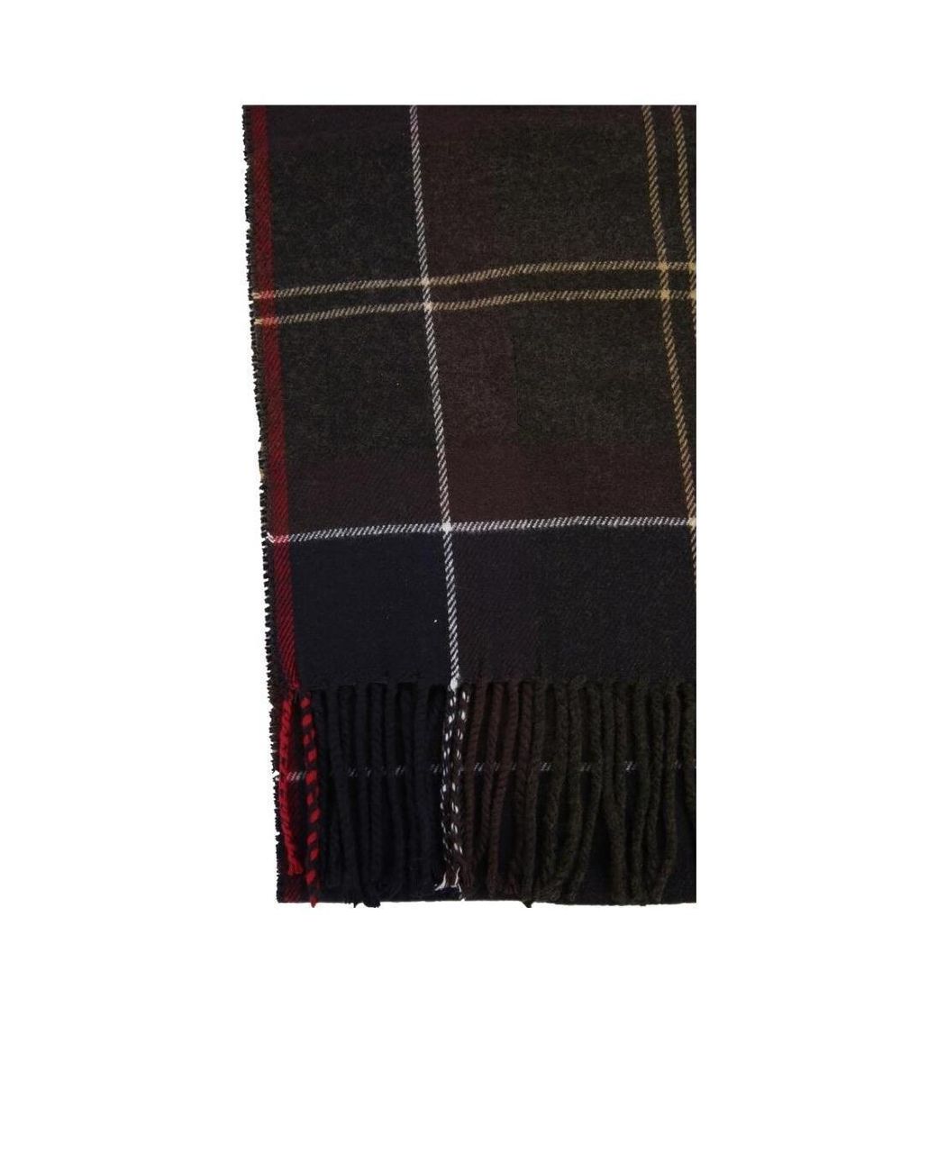Barbour Black Check-Printed Frayed-Edge Scarf for men