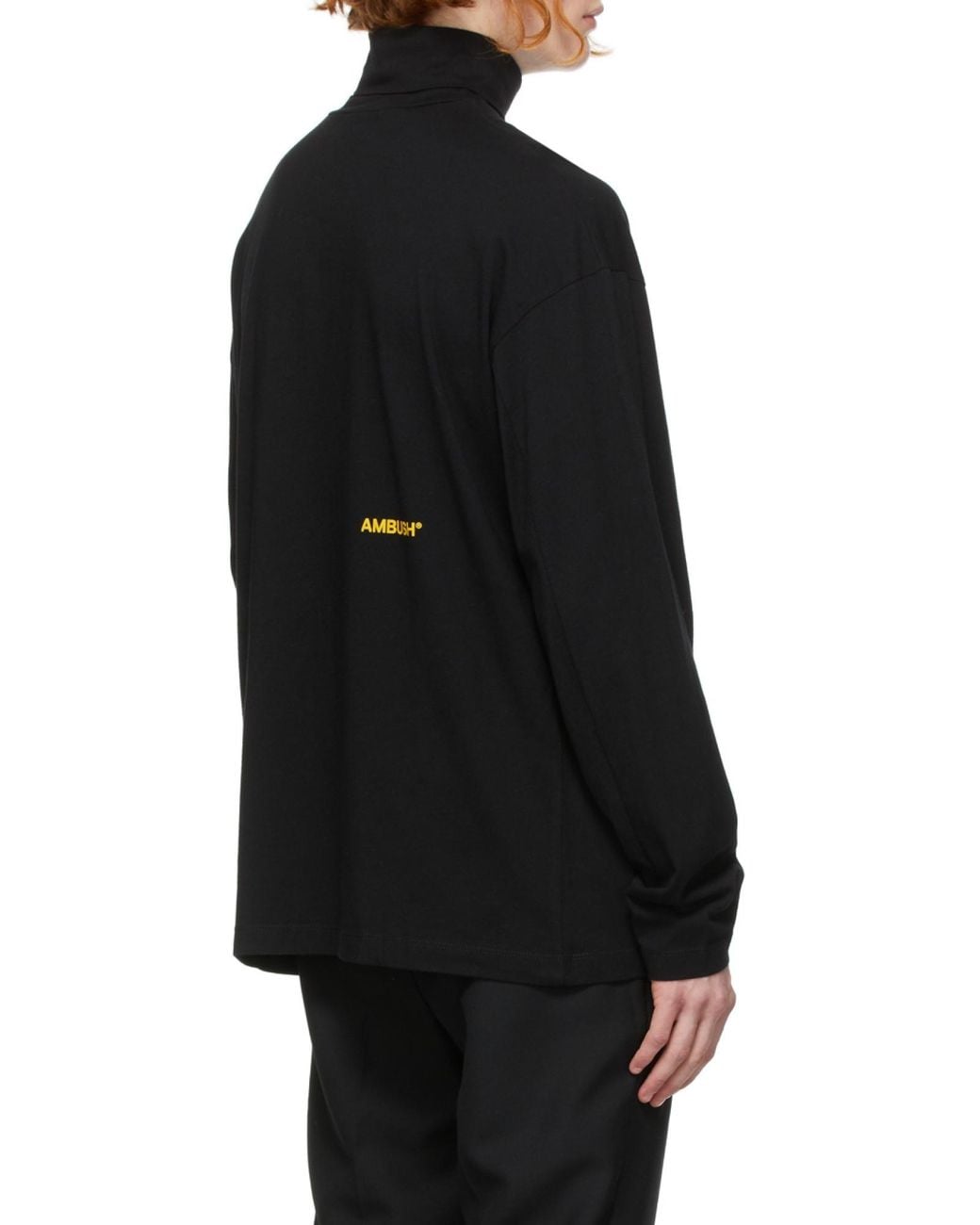 Ambush Black Logo-Print High-Neck T-Shirt for men