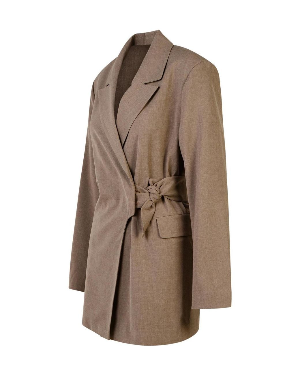 Ganni Brown V-Neck Wrap Blazer
