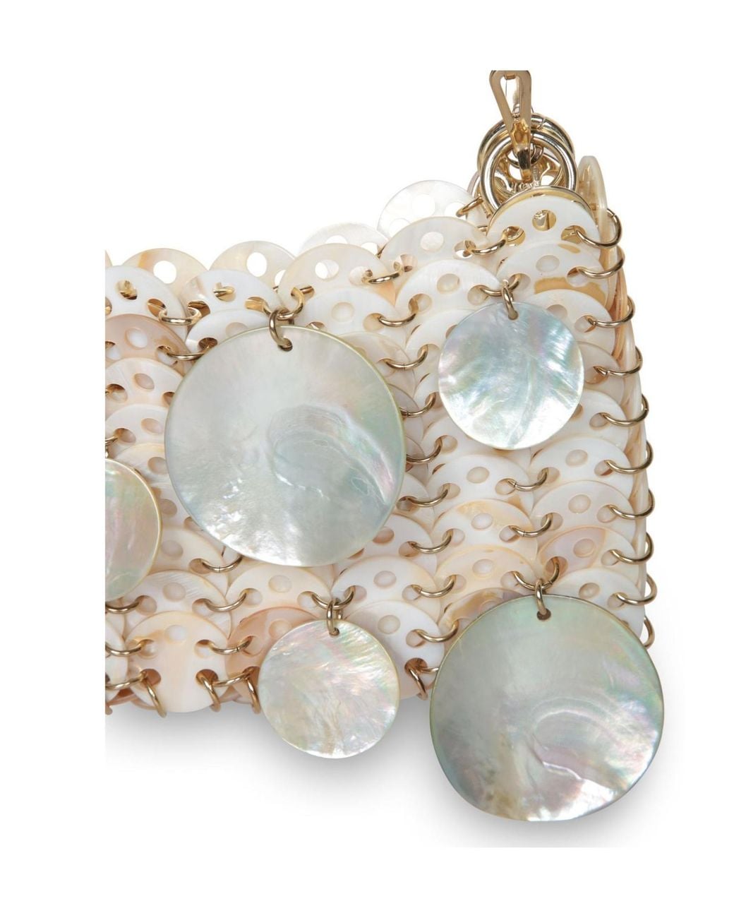 Rabanne White 1969 Shell Discs Nano Bag