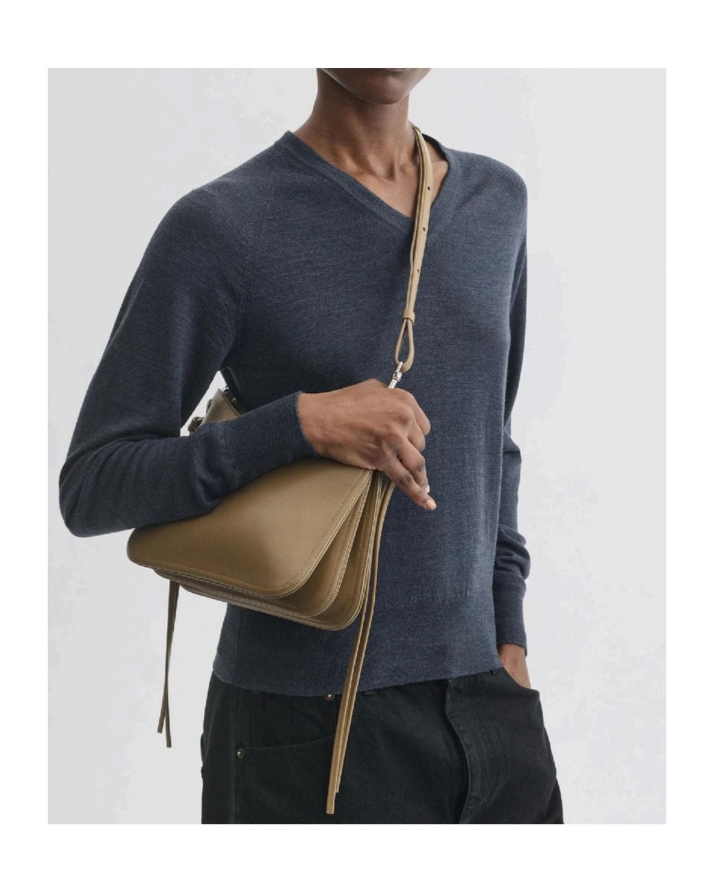 Phoebe Philo Metallic Small Gig Leather Shoulder Bag