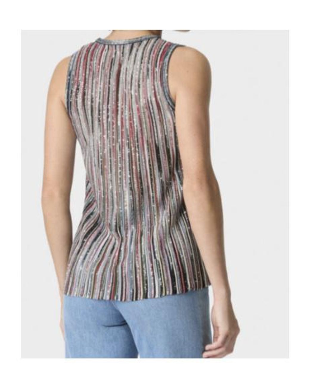 Missoni Multicolor Sequined Striped Sleeveless Top