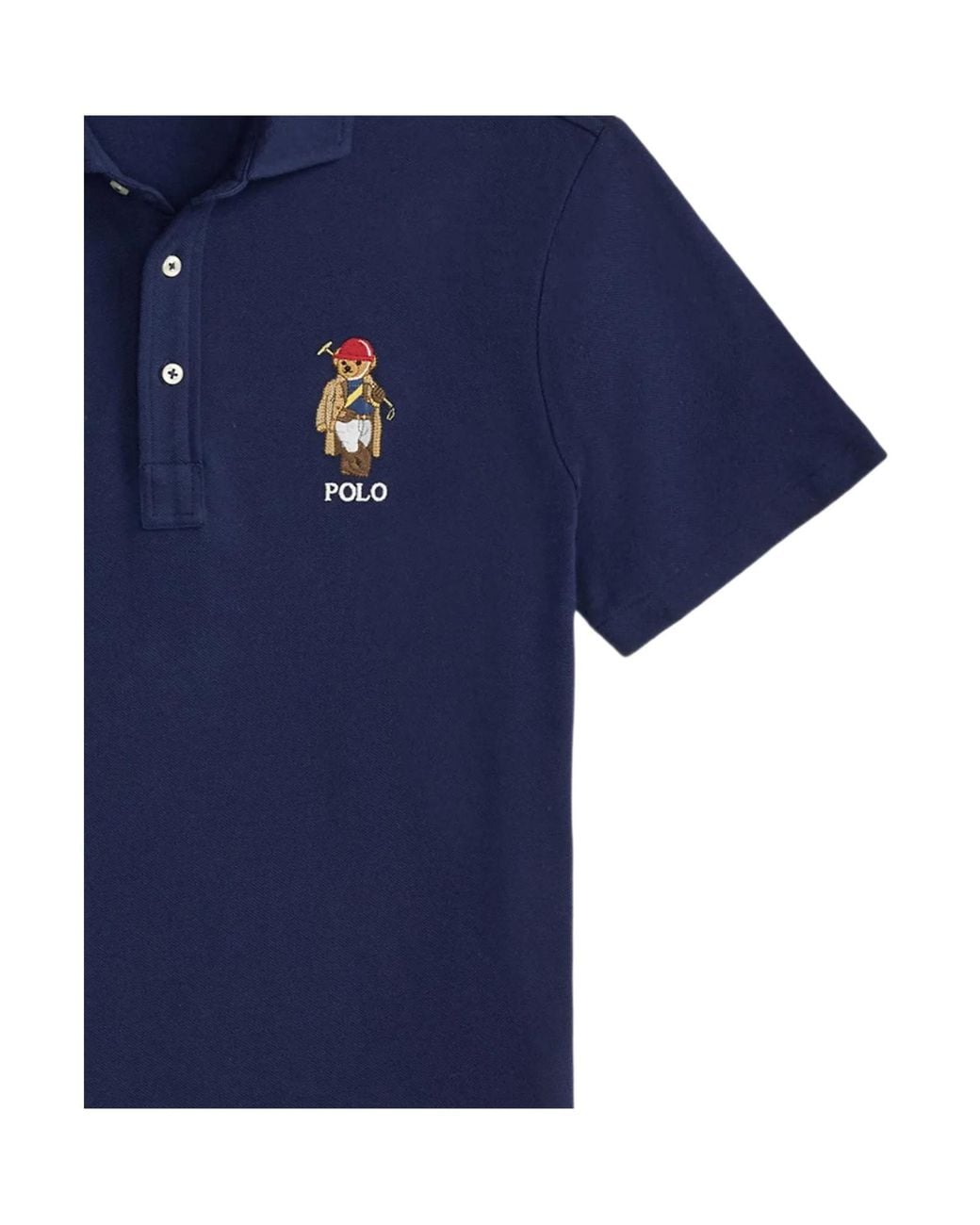 Polo Ralph Lauren Blue Bear Embroidered Polo Shirt for men
