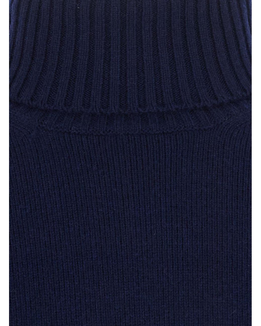Kangra Cashmere Blue Long-Sleeve High-Neck Top for men