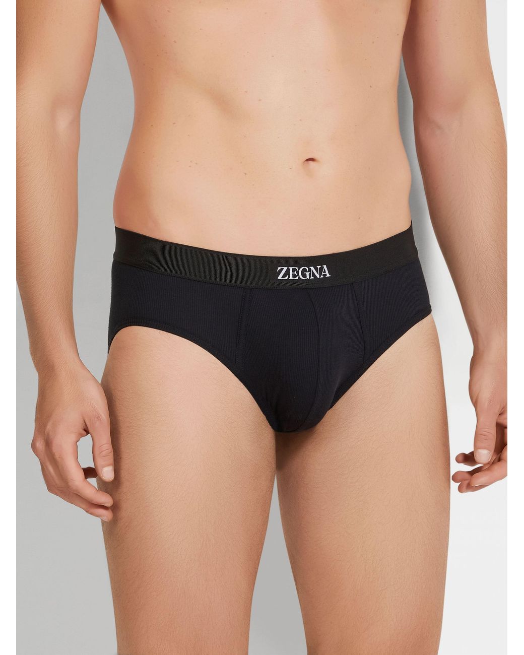Zegna Black Logo Briefs for men