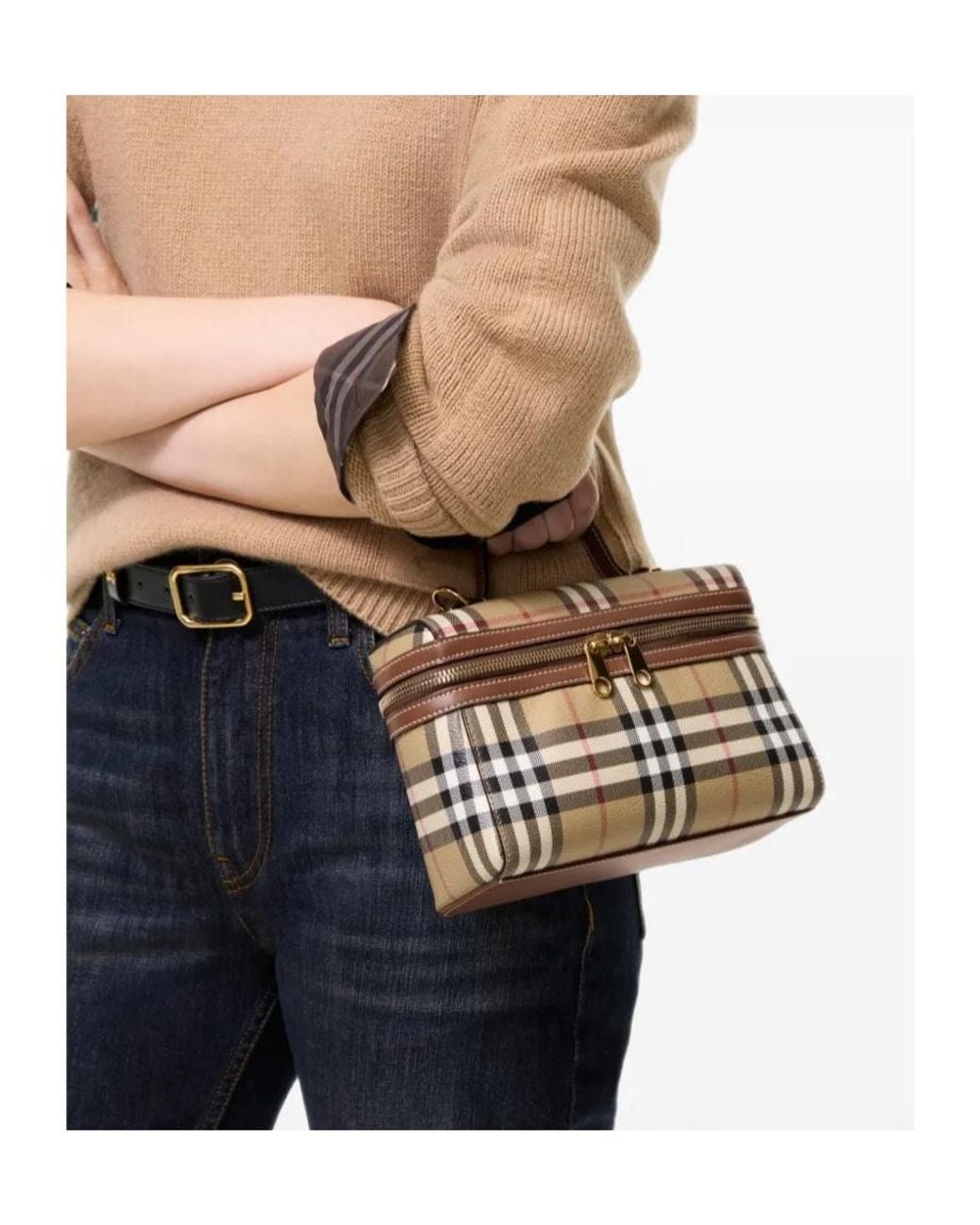 Burberry Black Vanity Check Shoulder Bag
