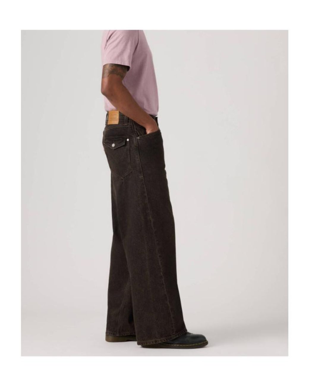 Levi's Black Twisted Baggy Wide-Leg Jeans for men