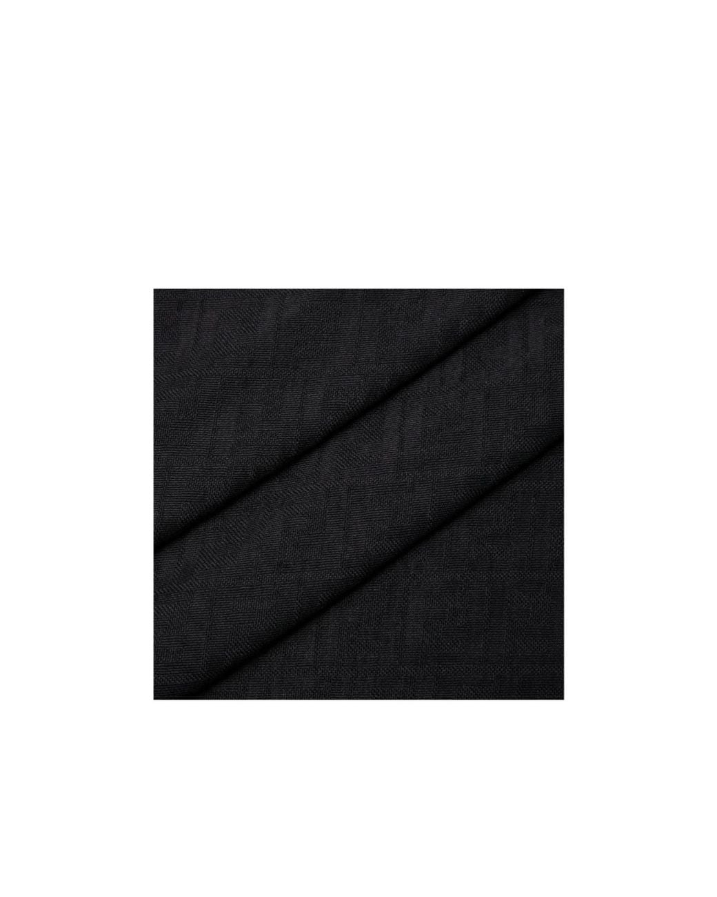 Fendi Black Ff Signature Fringed Shawl