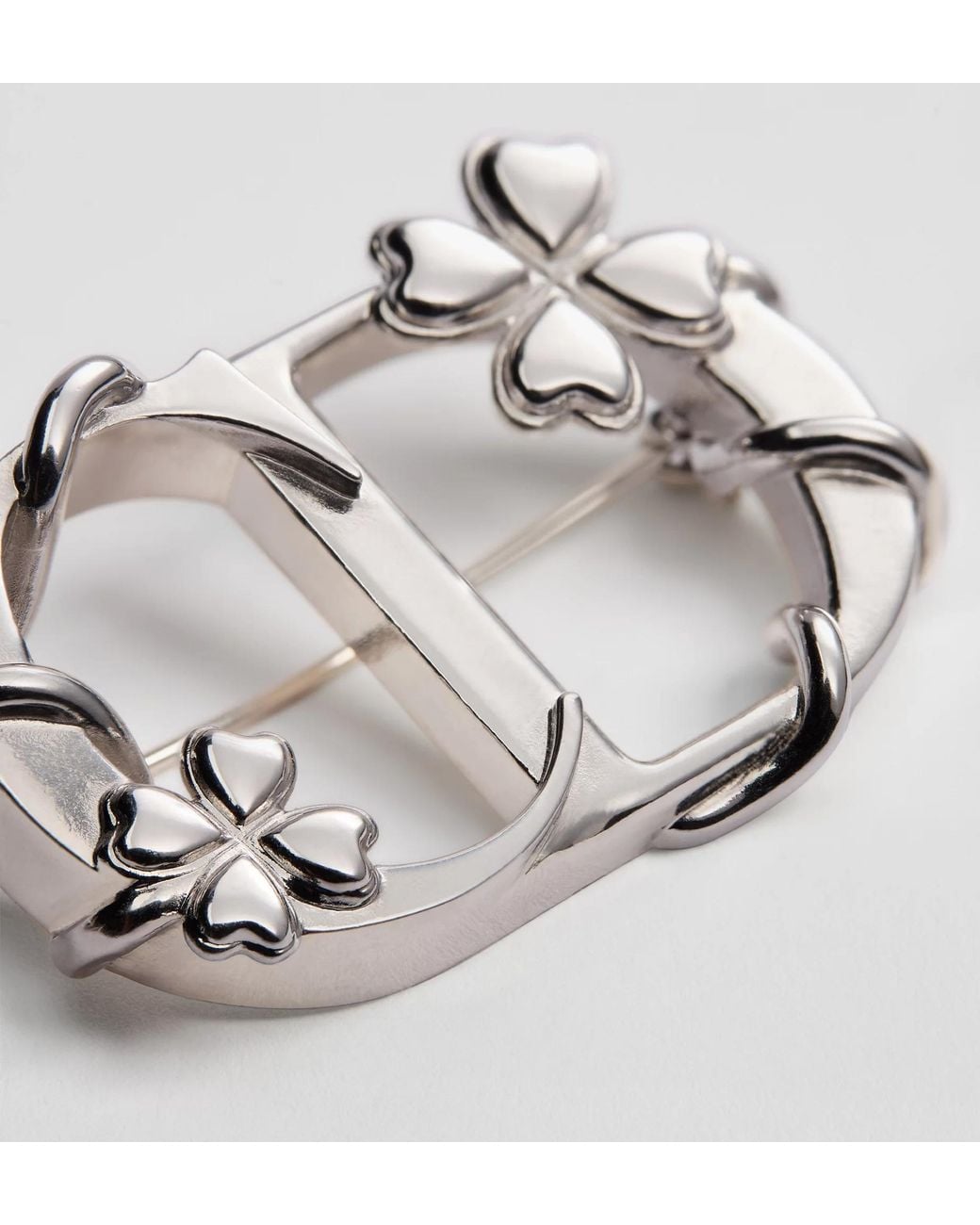 Dior White Trèfle Brooch for men