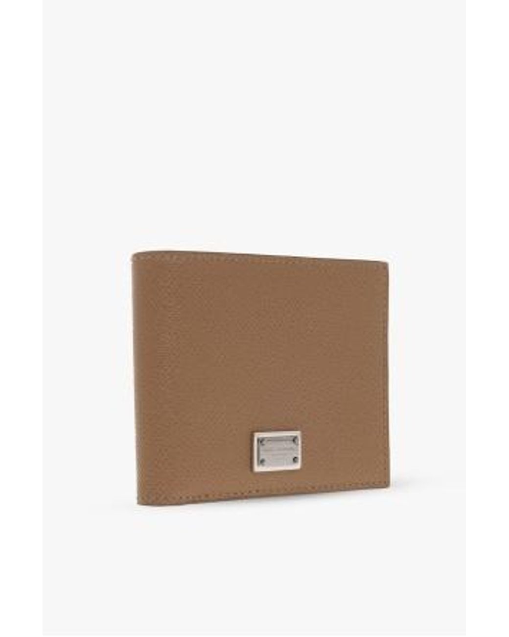 Dolce & Gabbana Brown Logo Plaque Bi-Fold Wallet for men