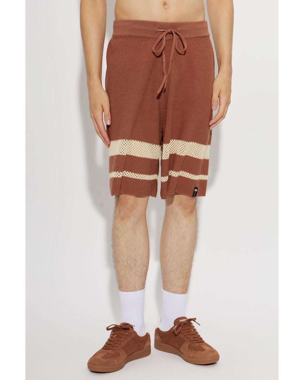 Palm Angels Brown Drawstring Shorts for men