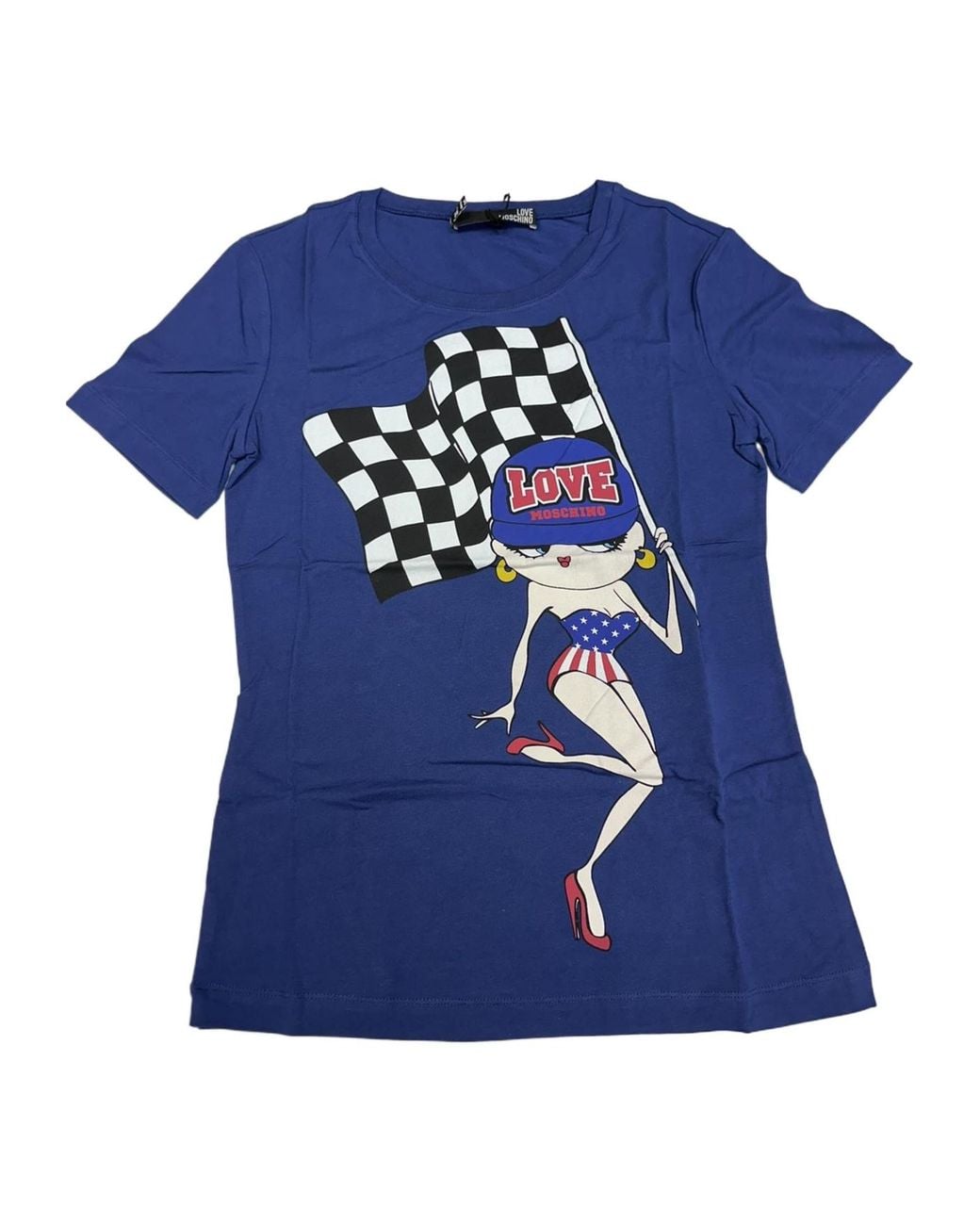 Moschino Blue Pattern Printed T-Shirt