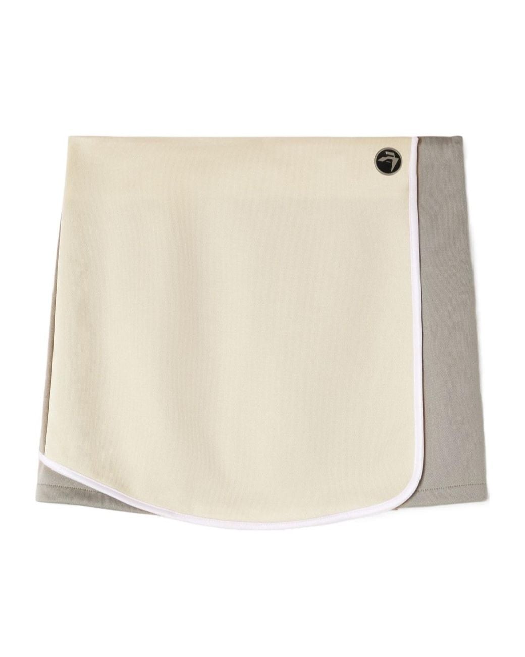 Ambush Natural Back Pleat Detailed Mini Track Skirt