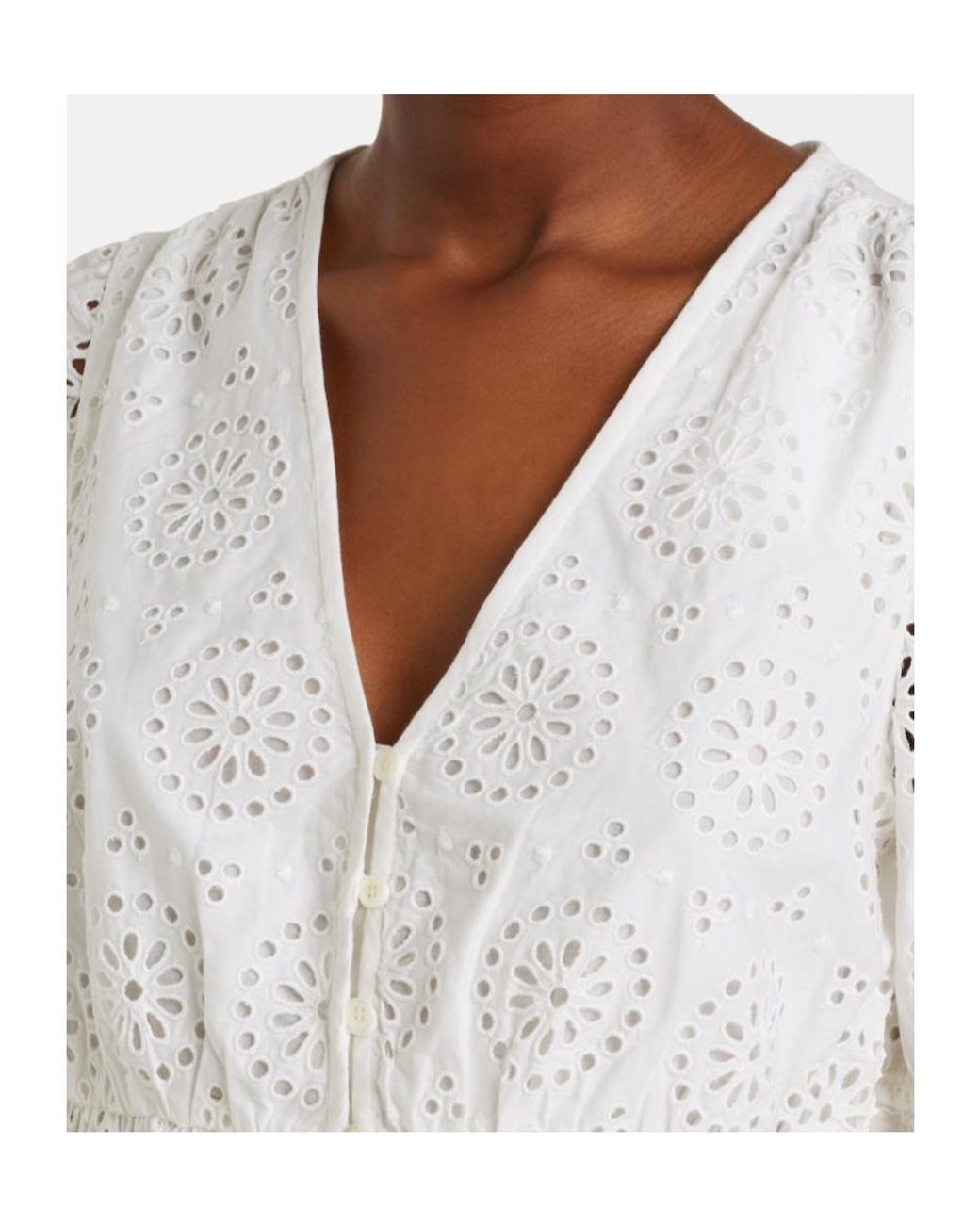 FRAME White Deco Embroidered English Cotton Smock