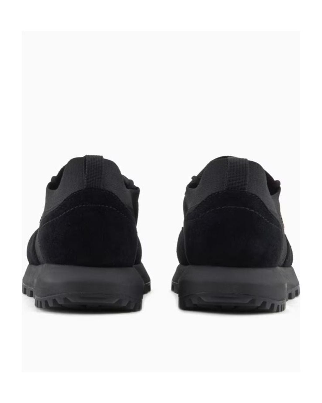Emporio Armani Black Logo Patch Sneakers for men