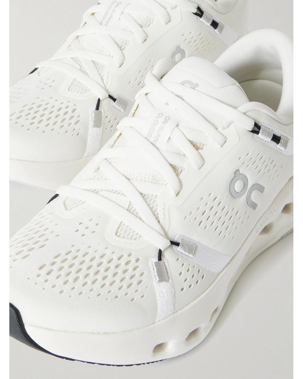 On Shoes White Cloudsurfer 2 Rubber-Trimmed Mesh Sneakers