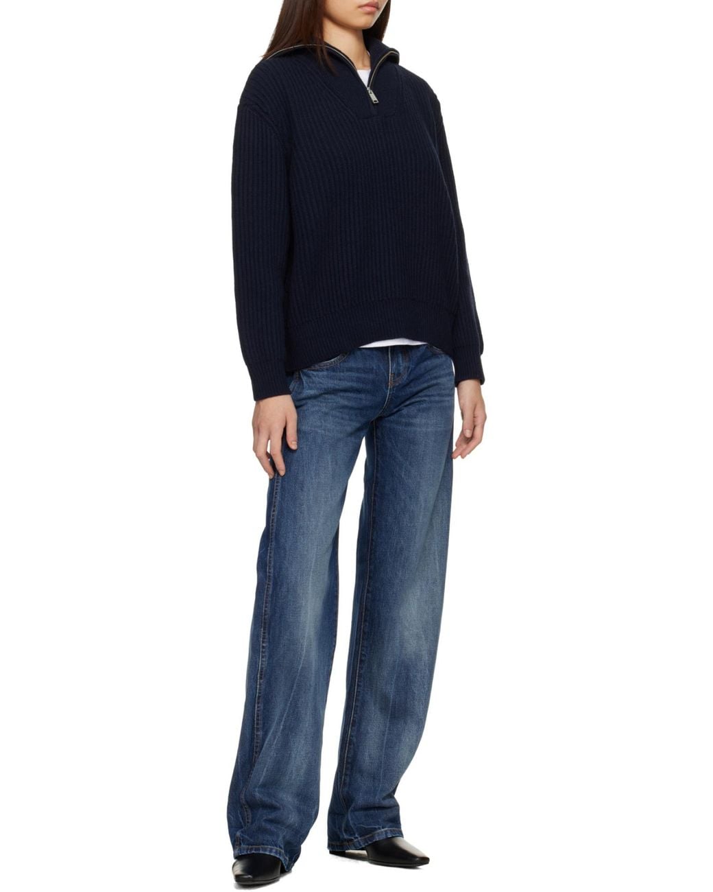 Anine Bing Blue Zip-Up Knitwear