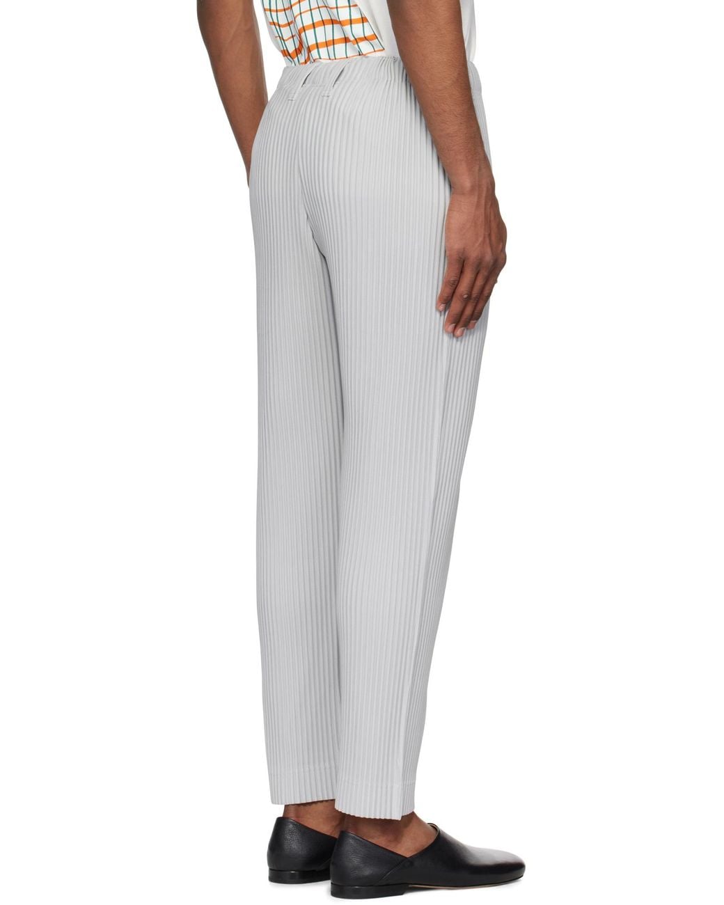 Homme Plissé Issey Miyake Gray Pleated Straight-Leg Trousers for men