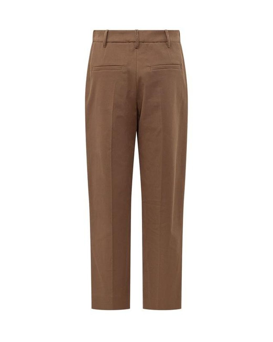 Brunello Cucinelli Brown Pleated Tapered Trousers