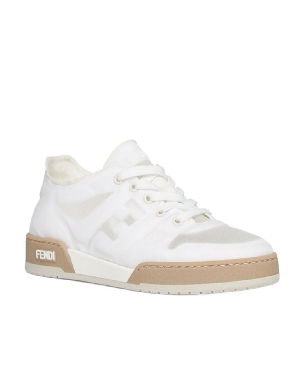 Fendi White Match Mesh Low Top Sneakers