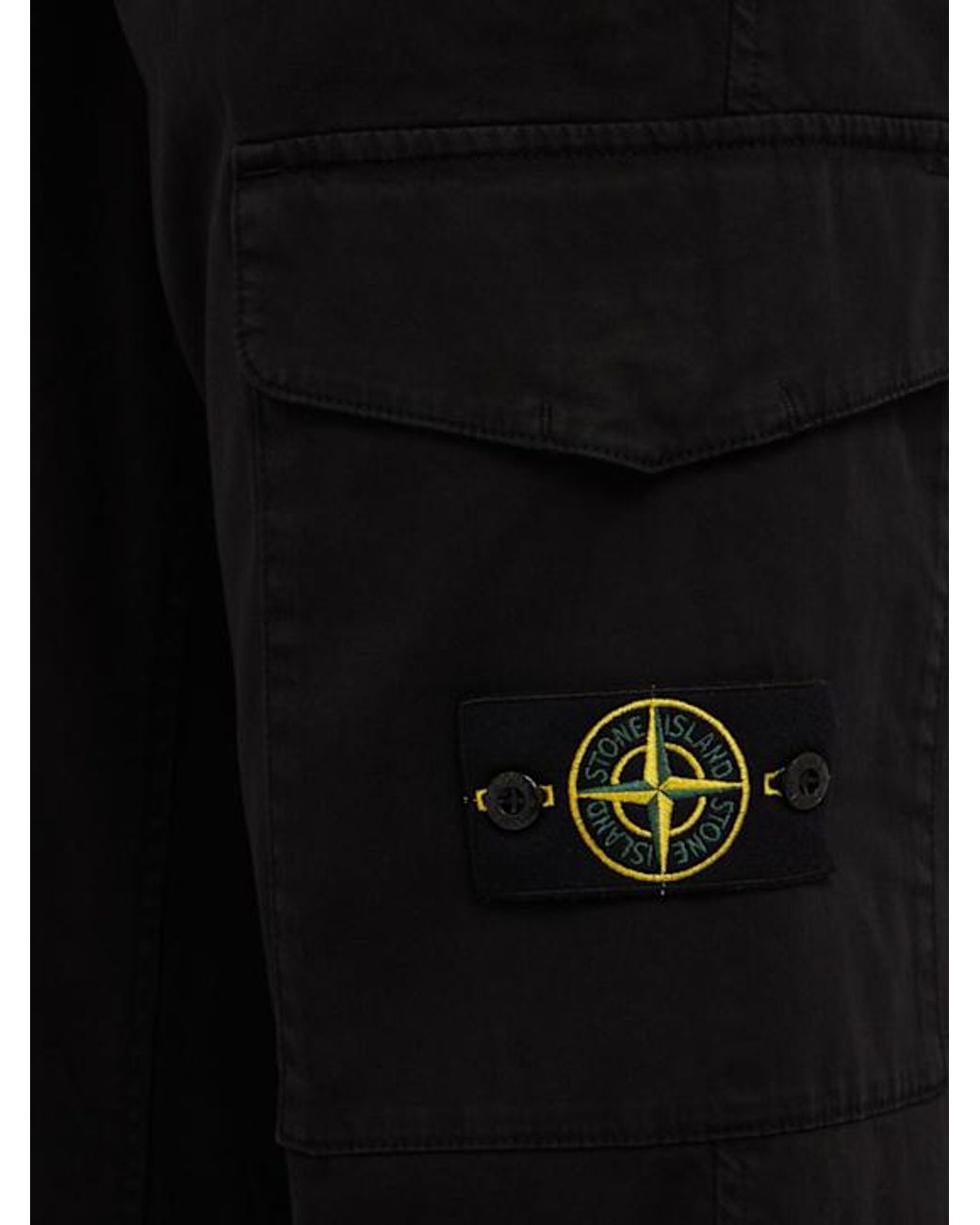 Stone Island Green Logo Cotton Regular Pants for men