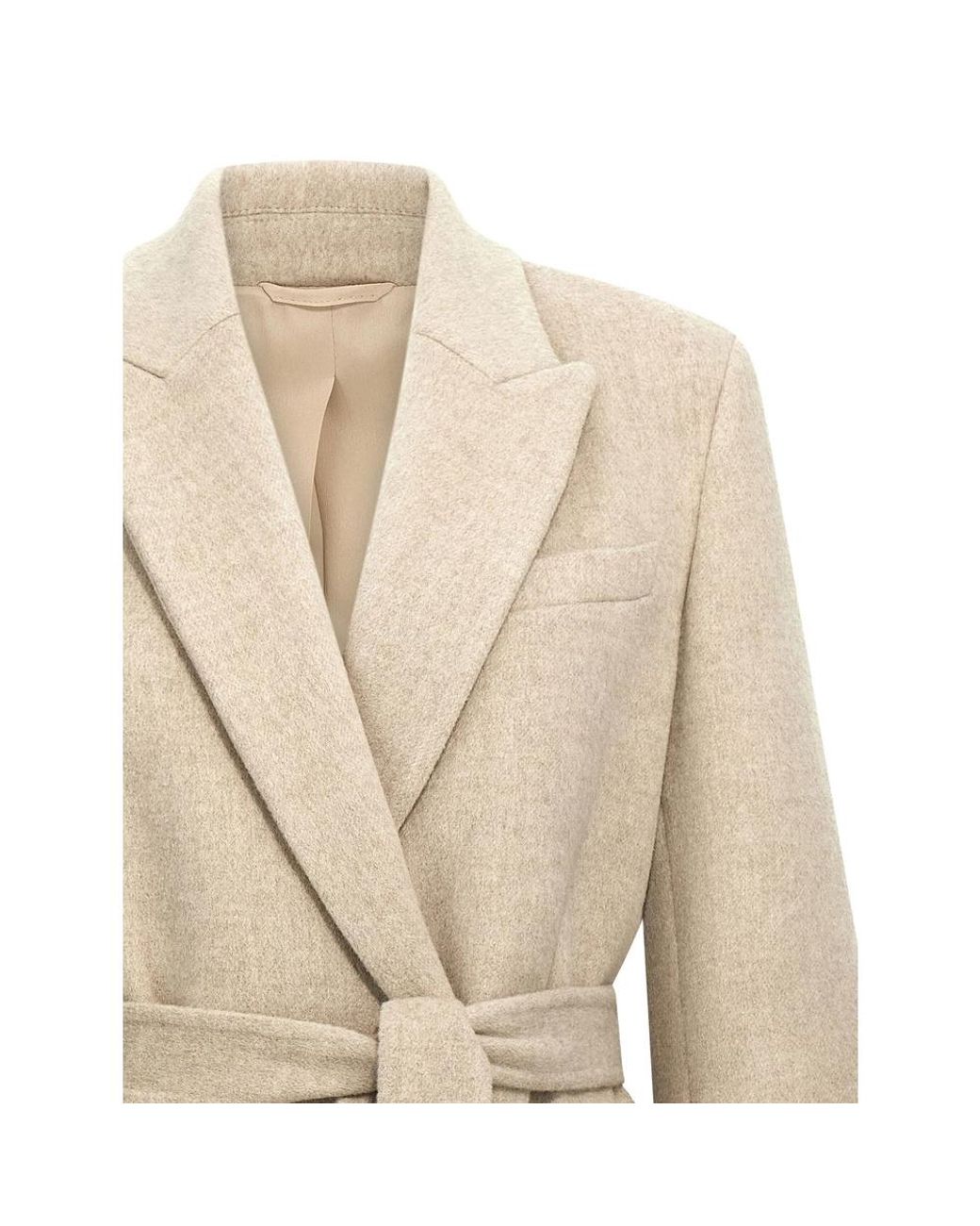 Brunello Cucinelli Natural Double-Breasted Long Sleeved Coat
