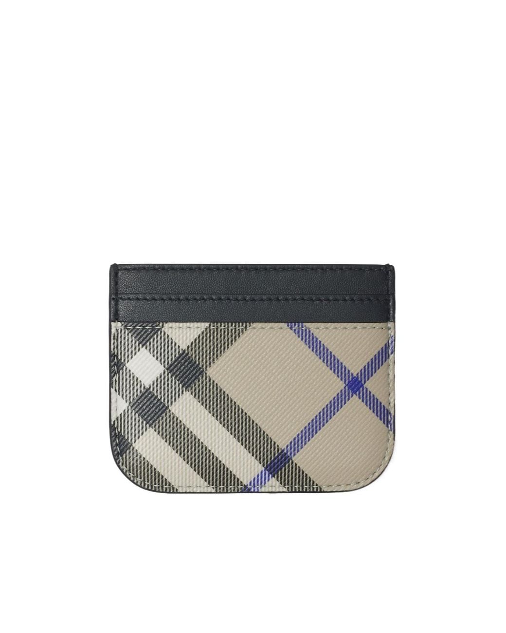 Burberry Gray Check Printed Card Holder