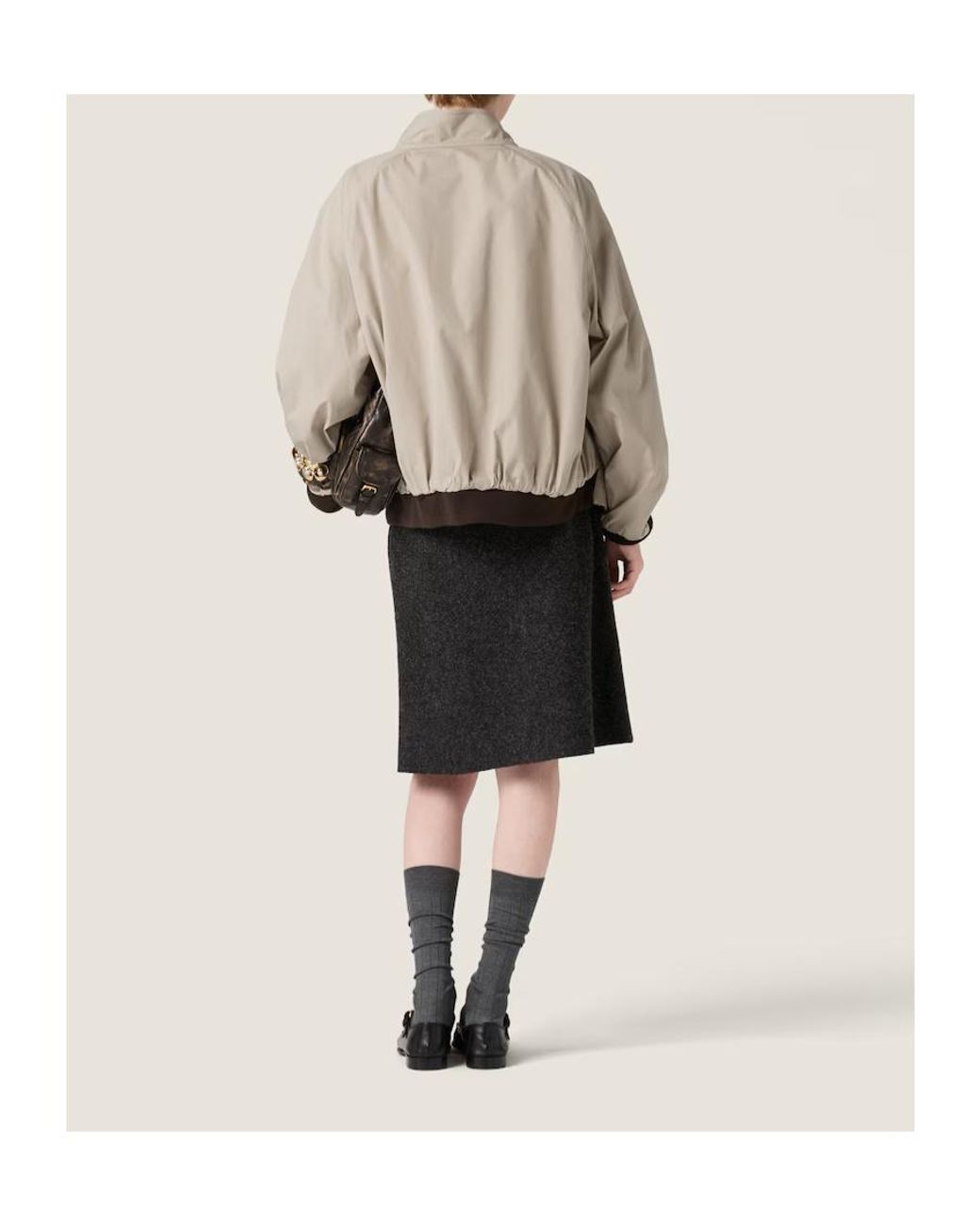 Miu Miu Natural Long-Sleeved Zipped Jacket