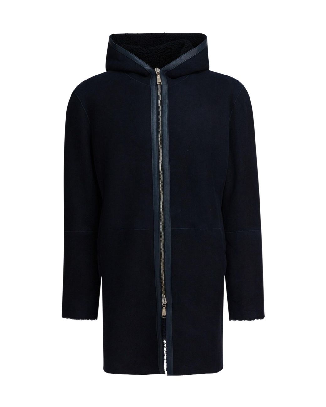 Tagliatore Blue Zip-Up Hooded Parka for men