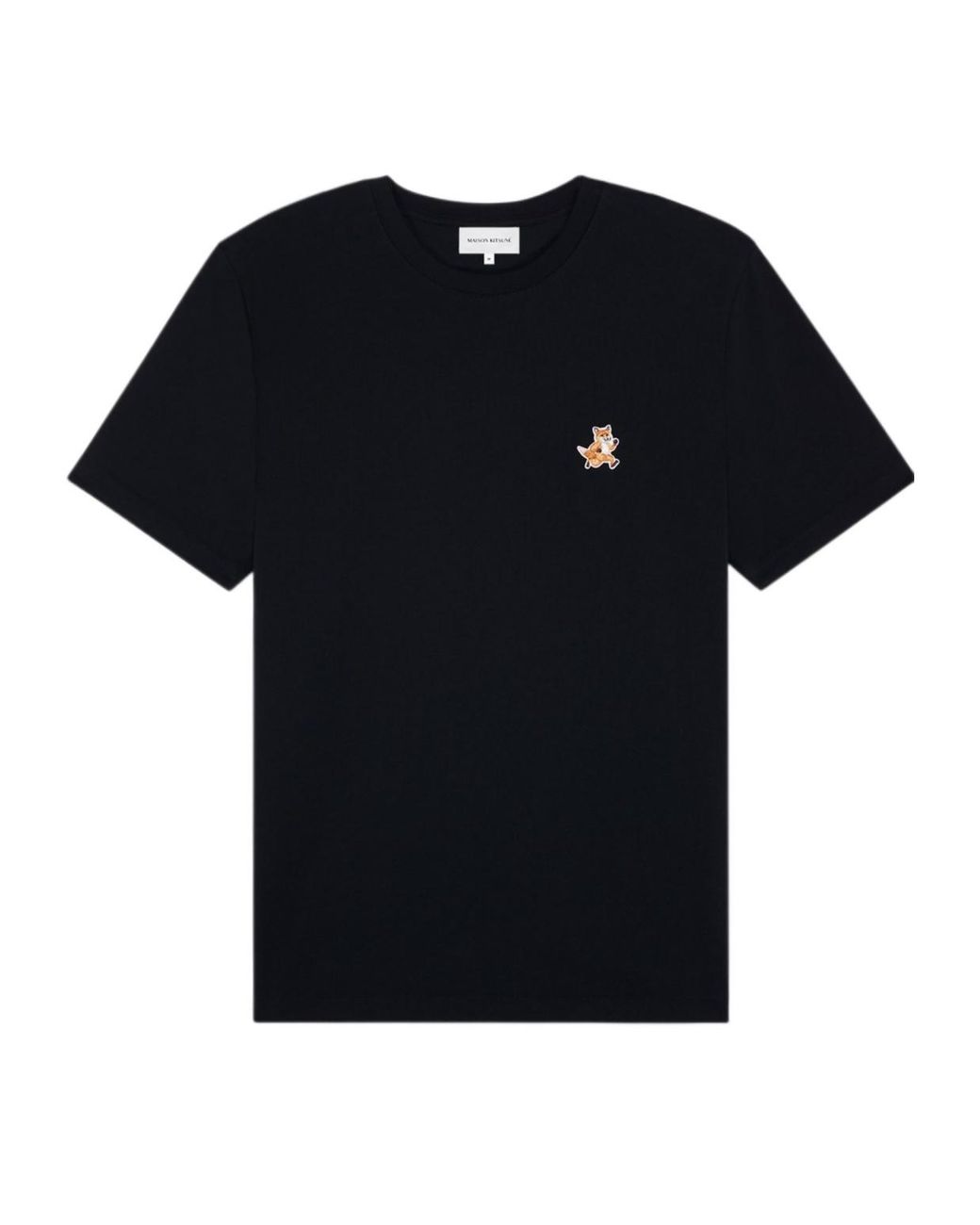Maison Kitsuné Black Maison Kitsuné Speedy Fox Patch Comfort T-Shirt for men