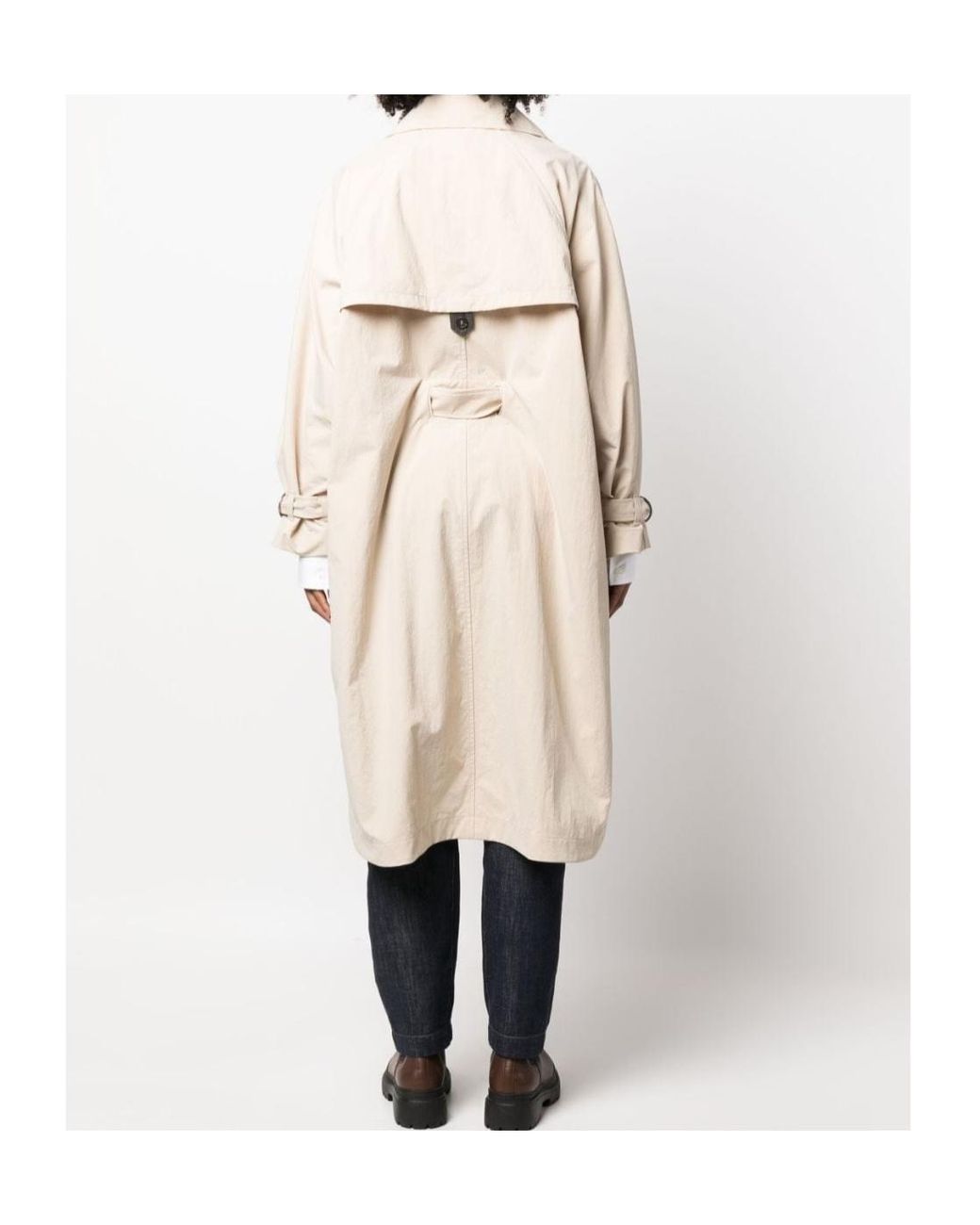 Brunello Cucinelli Natural Long-Sleeved Trench Coat