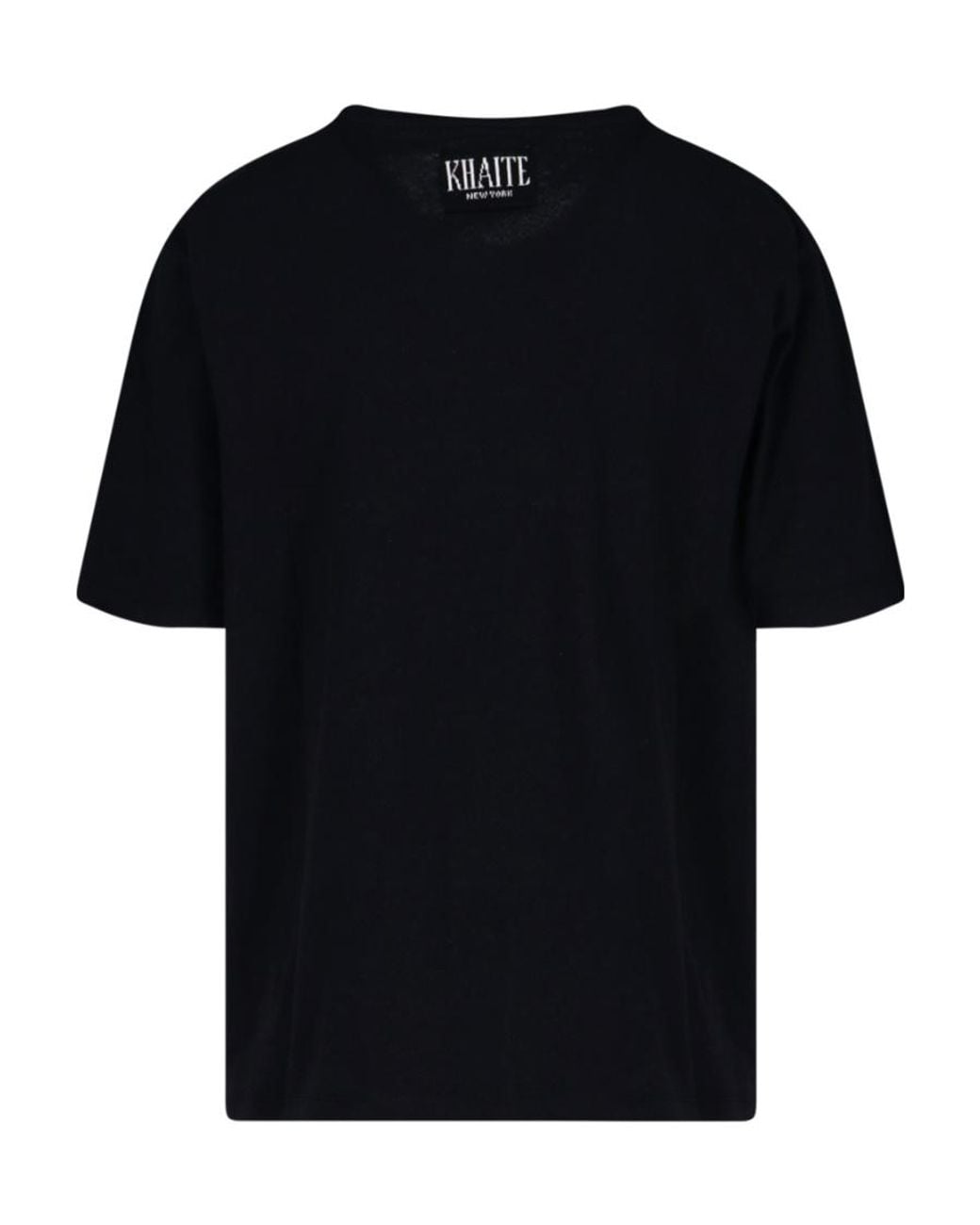 Khaite Black Mae Logo Patch Crewneck T-Shirt