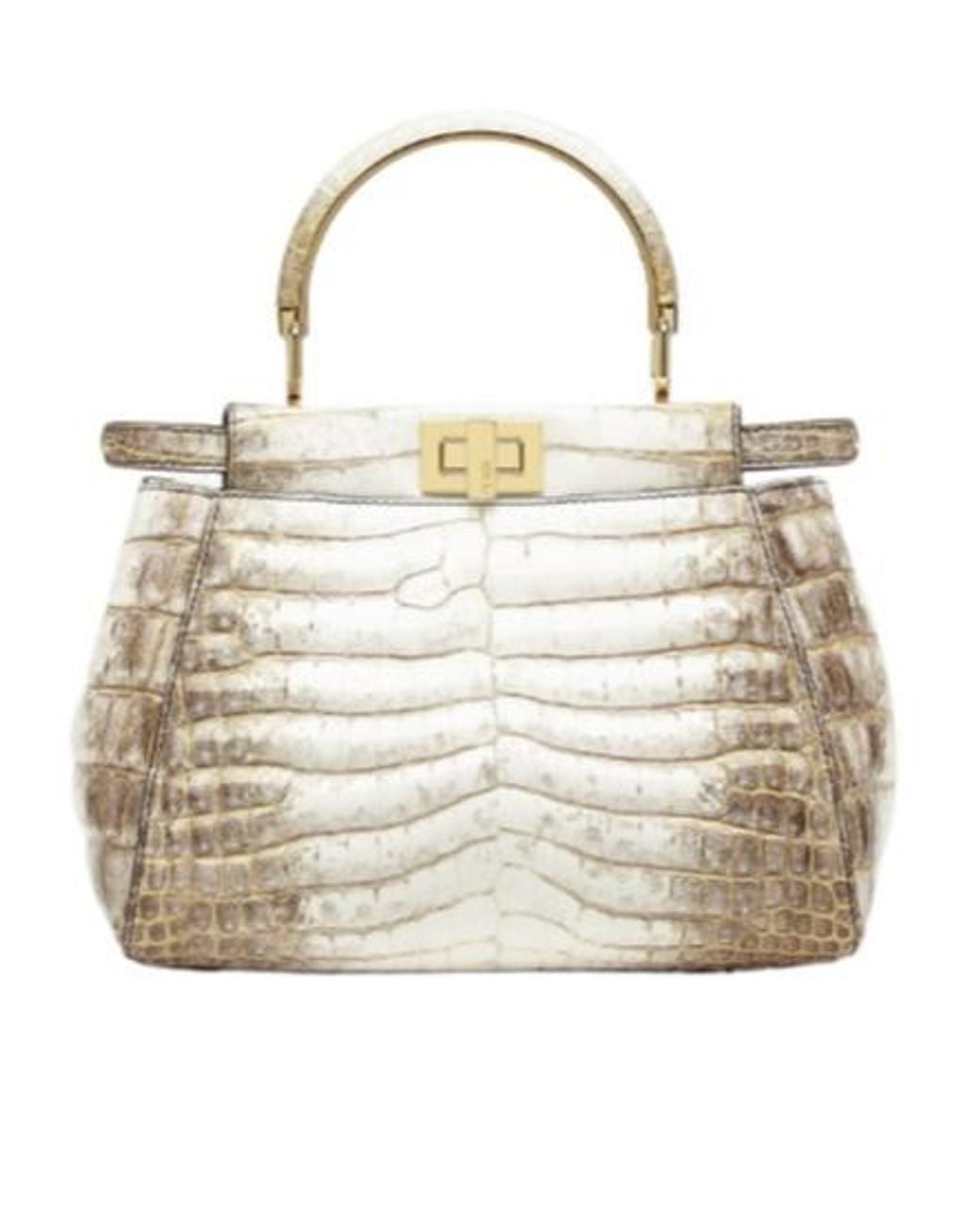 Fendi Metallic Peekaboo Mini Tote Bag