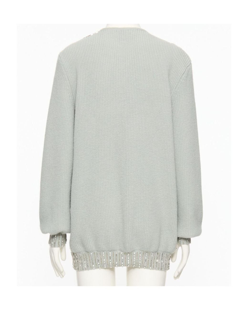 Valentino Gray Long-Sleeve Knit Top