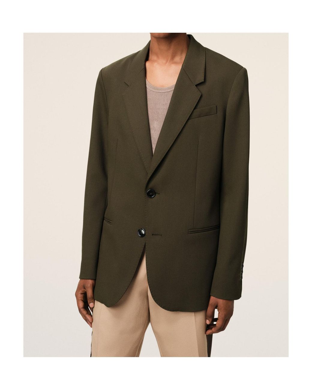 AMI Green Ami Single-Breasted Tailored Blazer for men