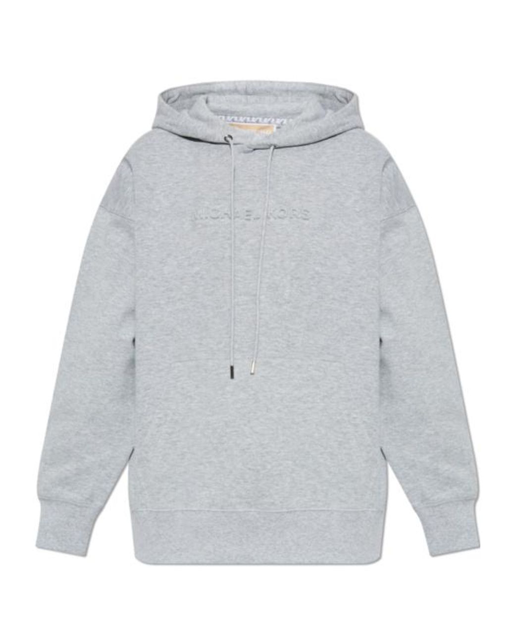 MICHAEL Michael Kors Gray Logo Embossed Drawstring Hoodie